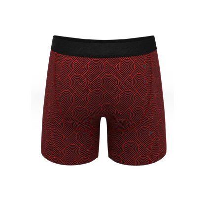 The Cherub | Geometric Hearts Ball Hammock® Pouch Underwear With Fly