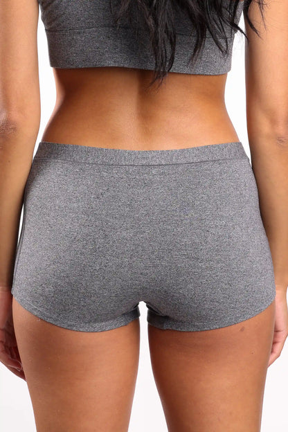 The Seattle Skyline | Black Marble Heather Modal Boyshort Underwear