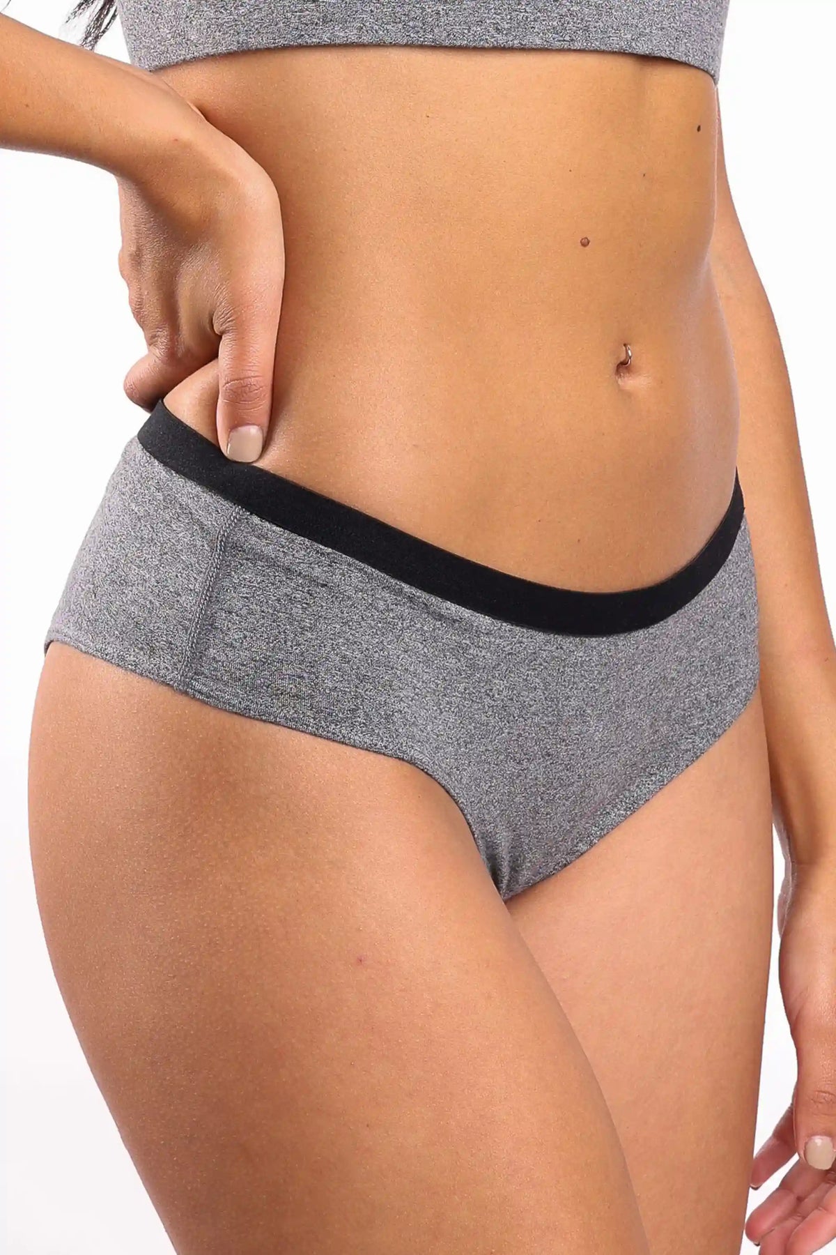 The Seattle Skyline | Black Marble Heather Cheeky Underwear