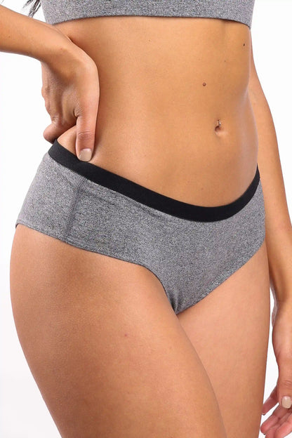 The Seattle Skyline | Black Marble Heather Cheeky Underwear