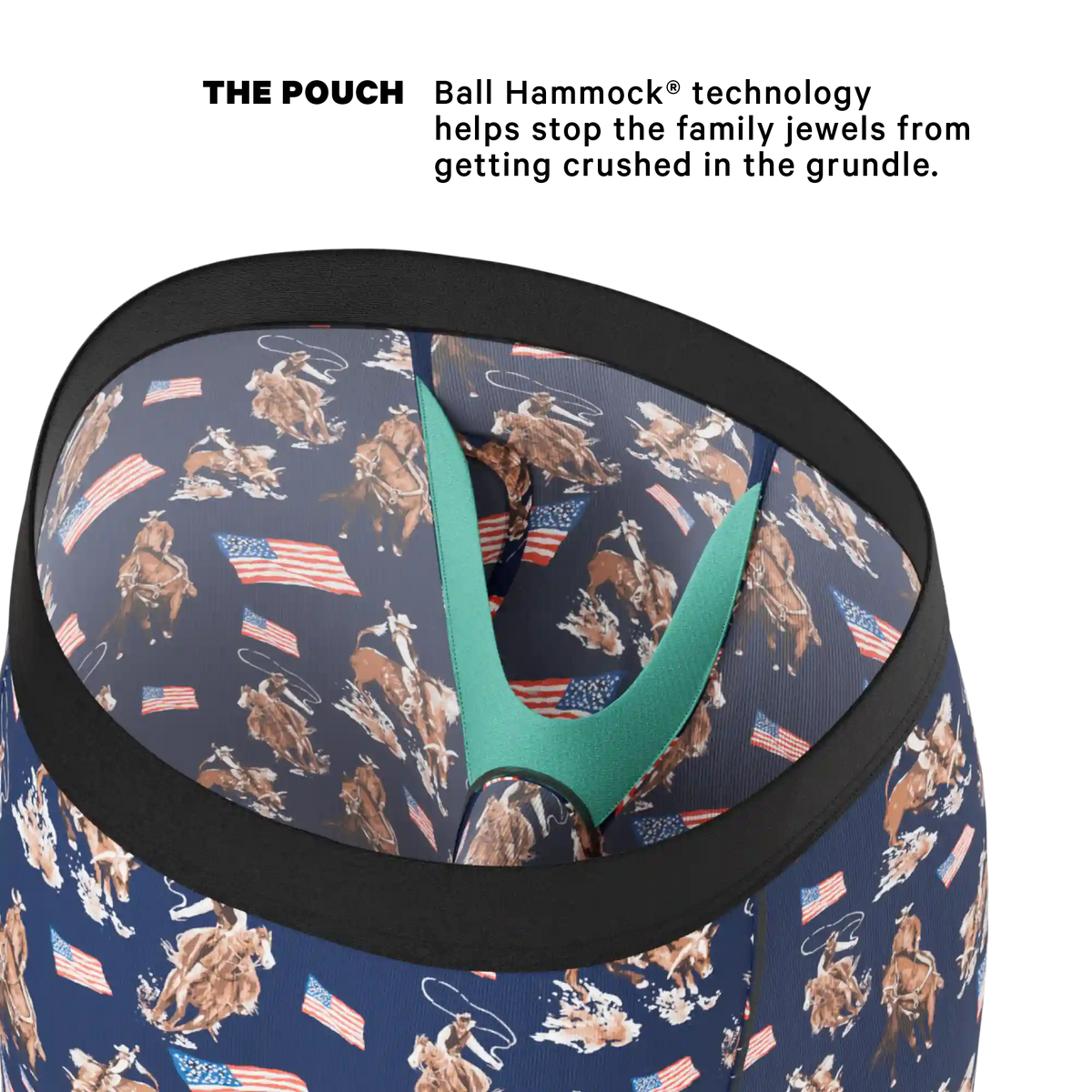 The Bootstraps & Chaps | Americana Cowboy Ball Hammock® Boxer - Long Leg