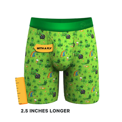 The 3 Leafs To The Wind | St Patricks Day Clovers Ball Hammock® Boxer - Long Leg