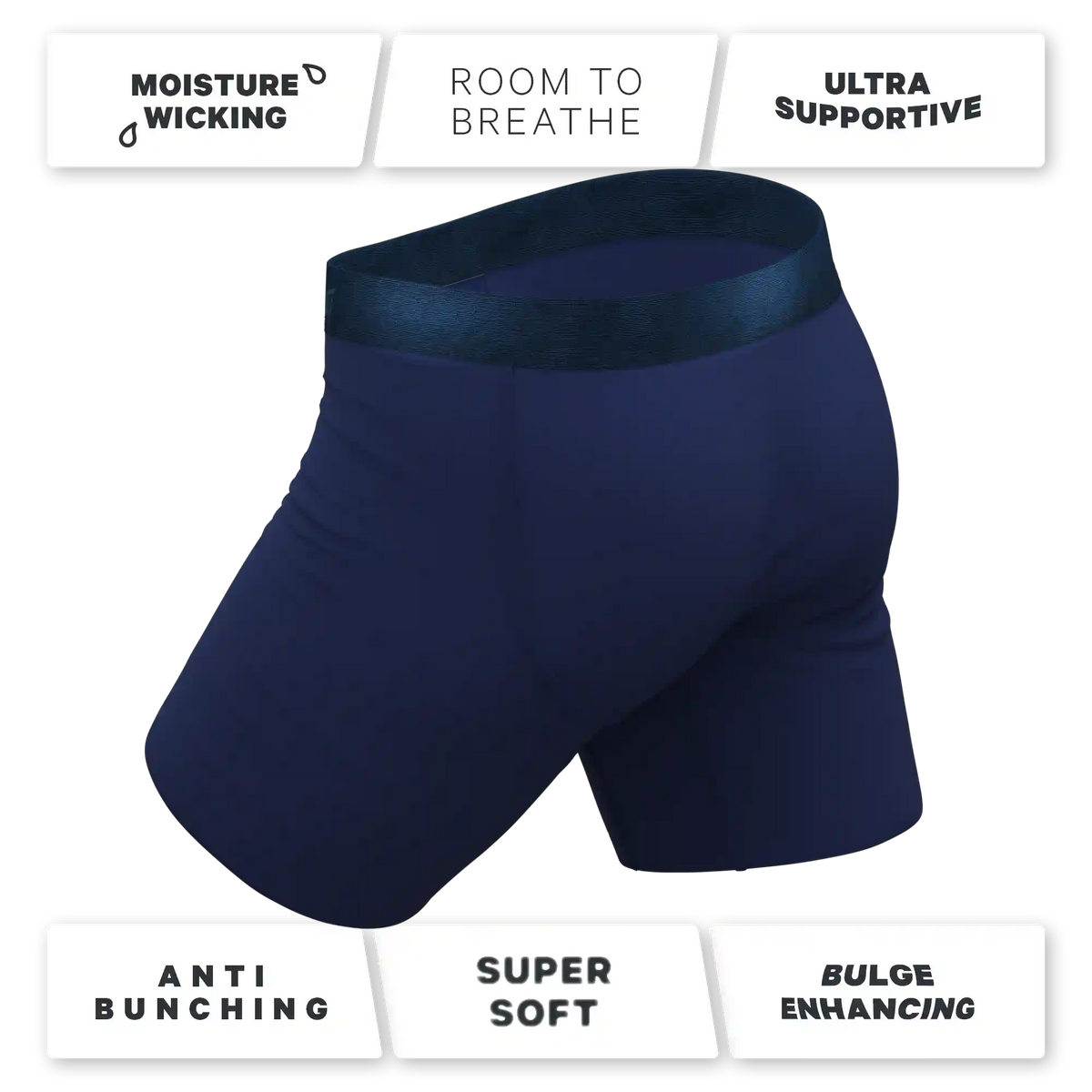 The Navy Jones | Tonal Navy Ball Hammock® Boxer - Long Leg
