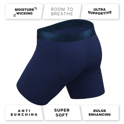 The Navy Jones | Tonal Navy Ball Hammock® Boxer - Long Leg