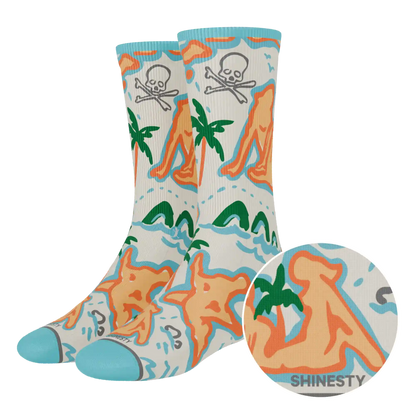 The Pirate's Booty | Naughty Map Heel Hammock™ Crew Socks