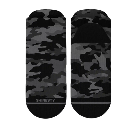The Darkside | Black Camouflage Heel Hammock™ Ankle Socks