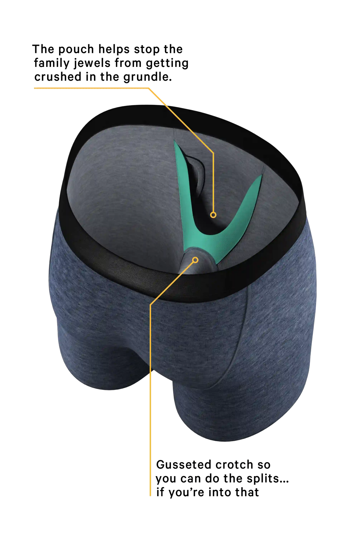 The Blueberry | Blue Heather Ball Hammock® Boxer - Long Leg