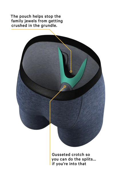 The Blueberry | Blue Heather Ball Hammock® Boxer - Long Leg