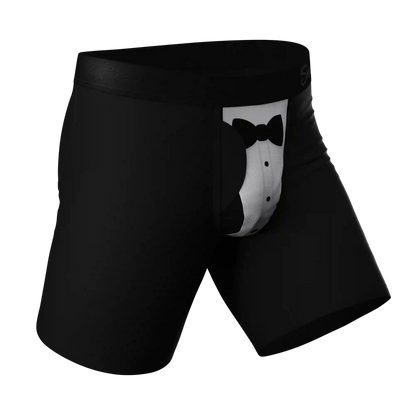 The 009 | Black Tuxedo Ball Hammock® Boxer - Long Leg