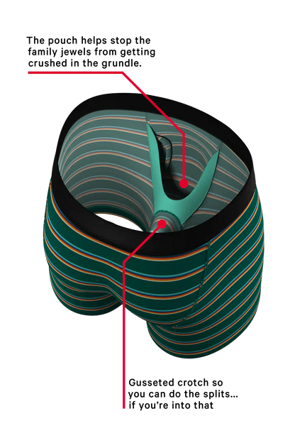 The Old Schooler | Retro Green Stripe Ball Hammock® Pouch Underwear With Fly