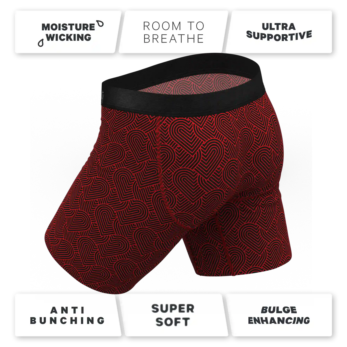 The Cherub | Geometric Hearts Ball Hammock® Boxer - Long Leg