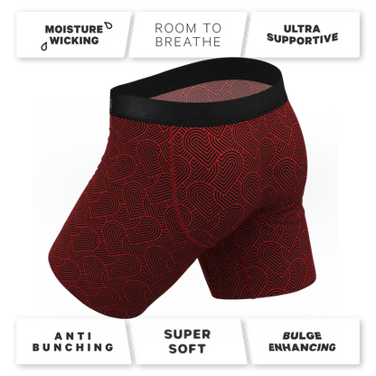 The Cherub | Geometric Hearts Ball Hammock® Boxer - Long Leg