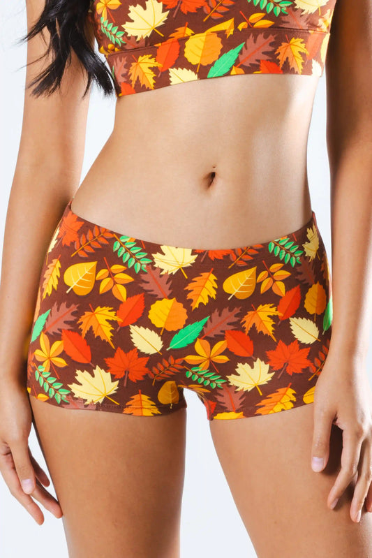 The Acorn Hoard | Fall Leaves Modal Boyshort Underwear