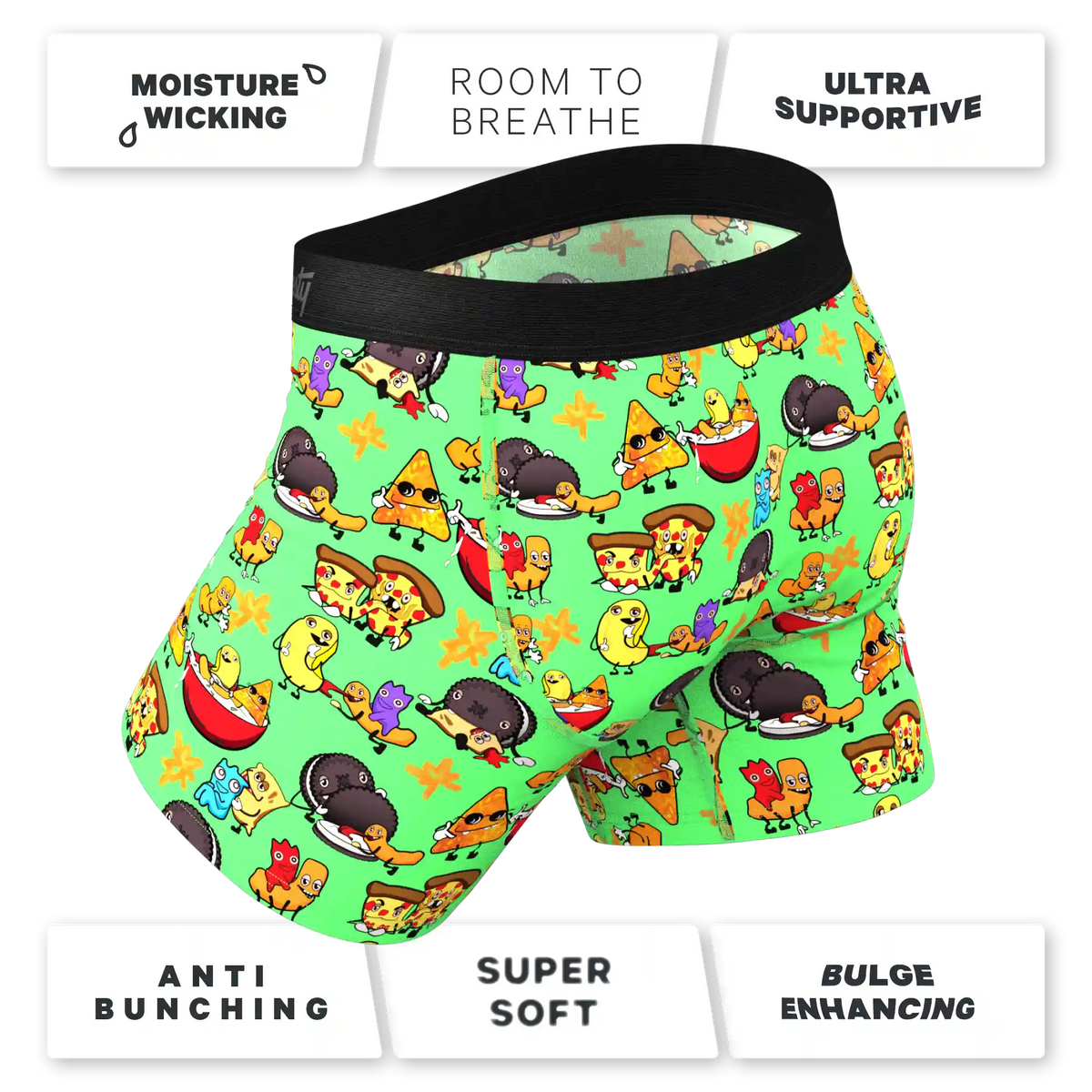 The Snackhanalia | Junk Food Ball Hammock® Pouch Underwear With Fly