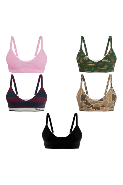 The Happy Trails | Boob Hammock™ Plunge Bralette 5 Pack
