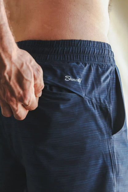 The Cardio King | Navy Space Dye Ball Hammock® 7 Inch Athletic Shorts
