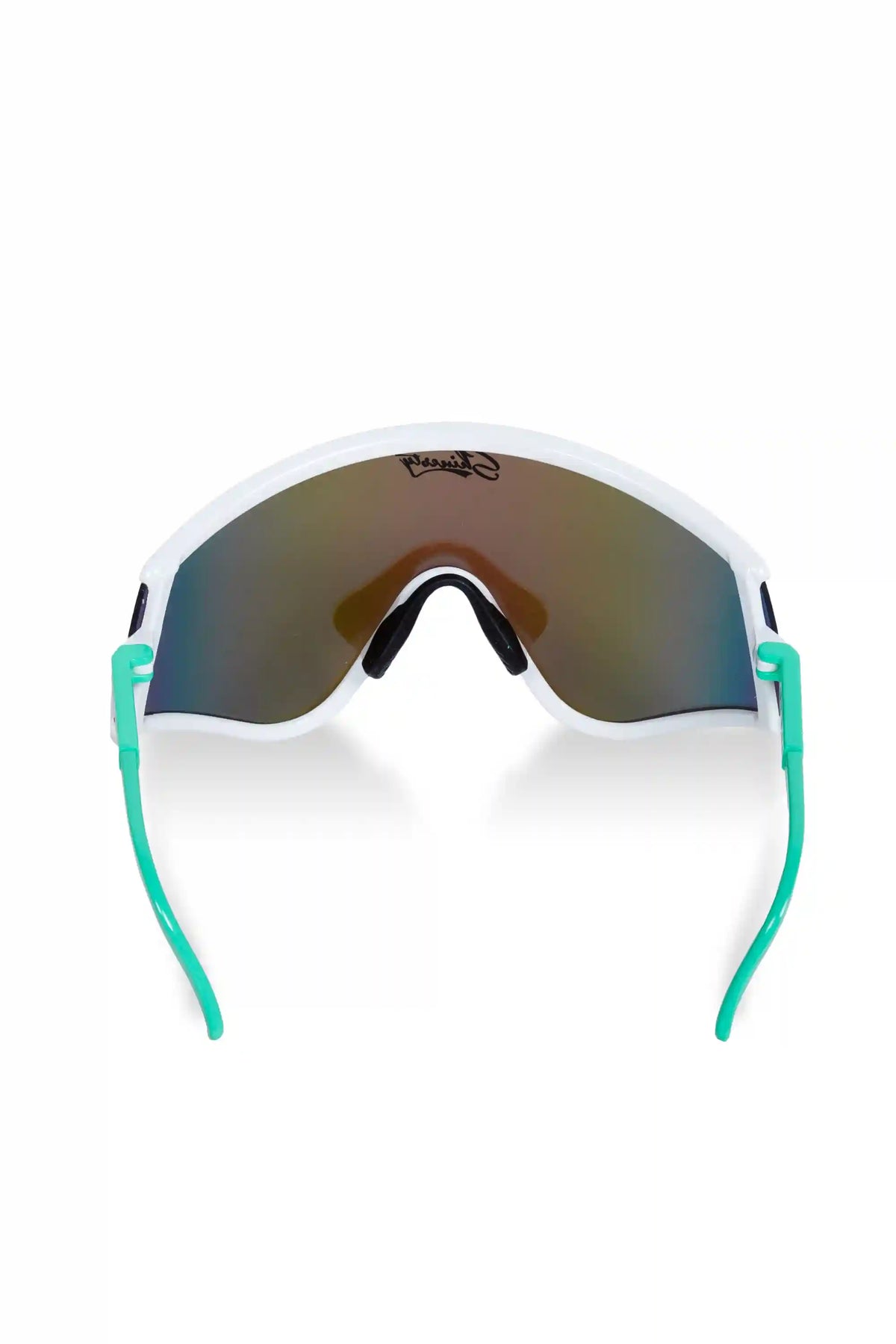 The Machos | White & Teal Mirrored Sunglasses