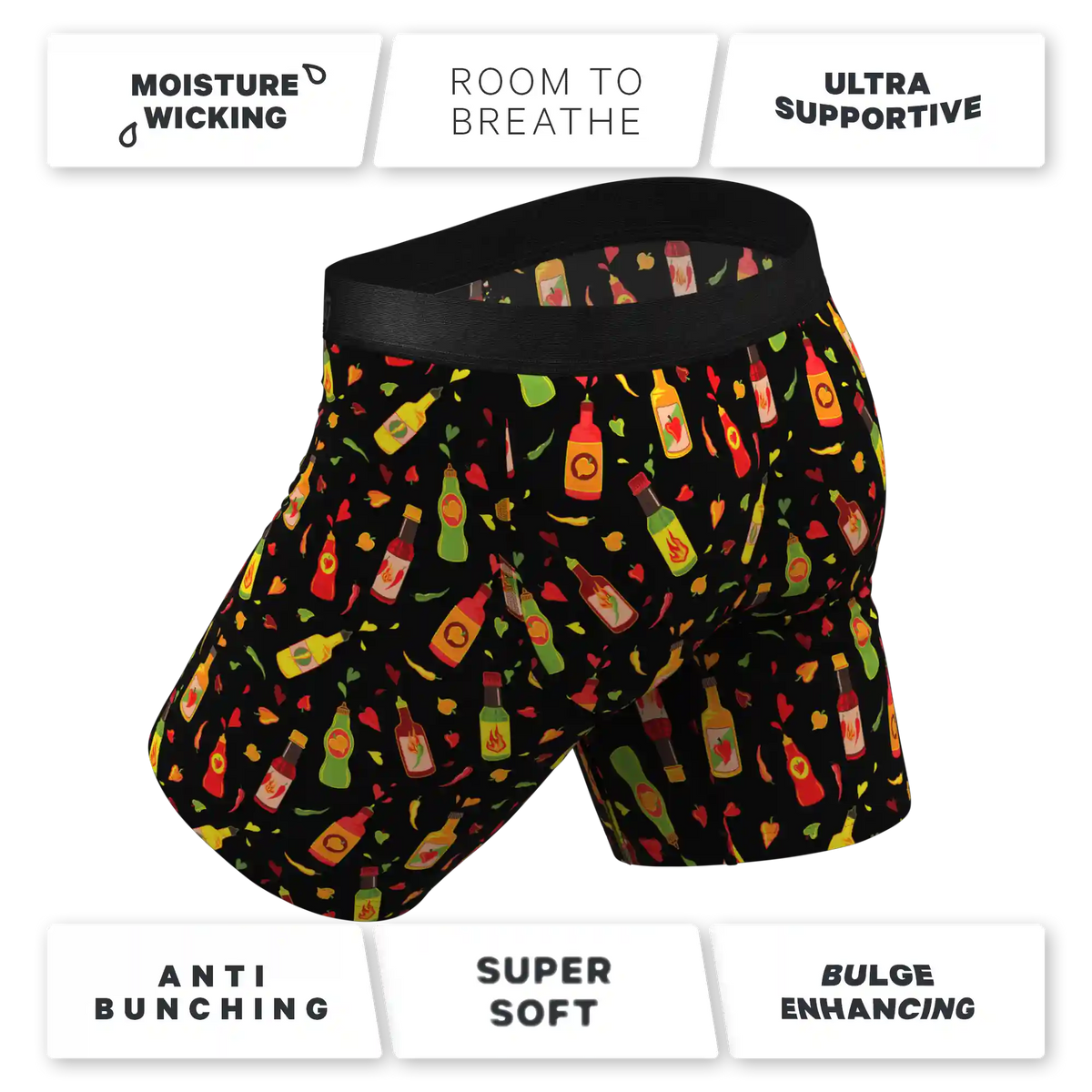 The Gotcha Sriracha | Hot Sauce Ball Hammock® Boxer - Long Leg