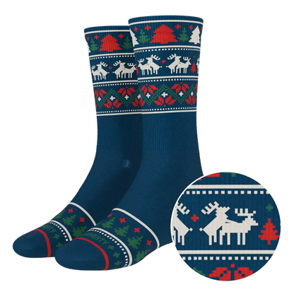 The Caribou Lous | Christmas Deer Heel Hammock™ Crew Socks