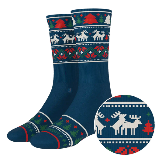 The Caribou Lous | Christmas Deer Heel Hammock™ Crew Socks