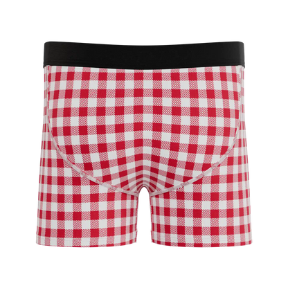 The Hot Diggity | Red Gingham Youth Boxer Briefs