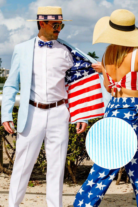 The Baby Azul | Blue USA Seersucker Suit