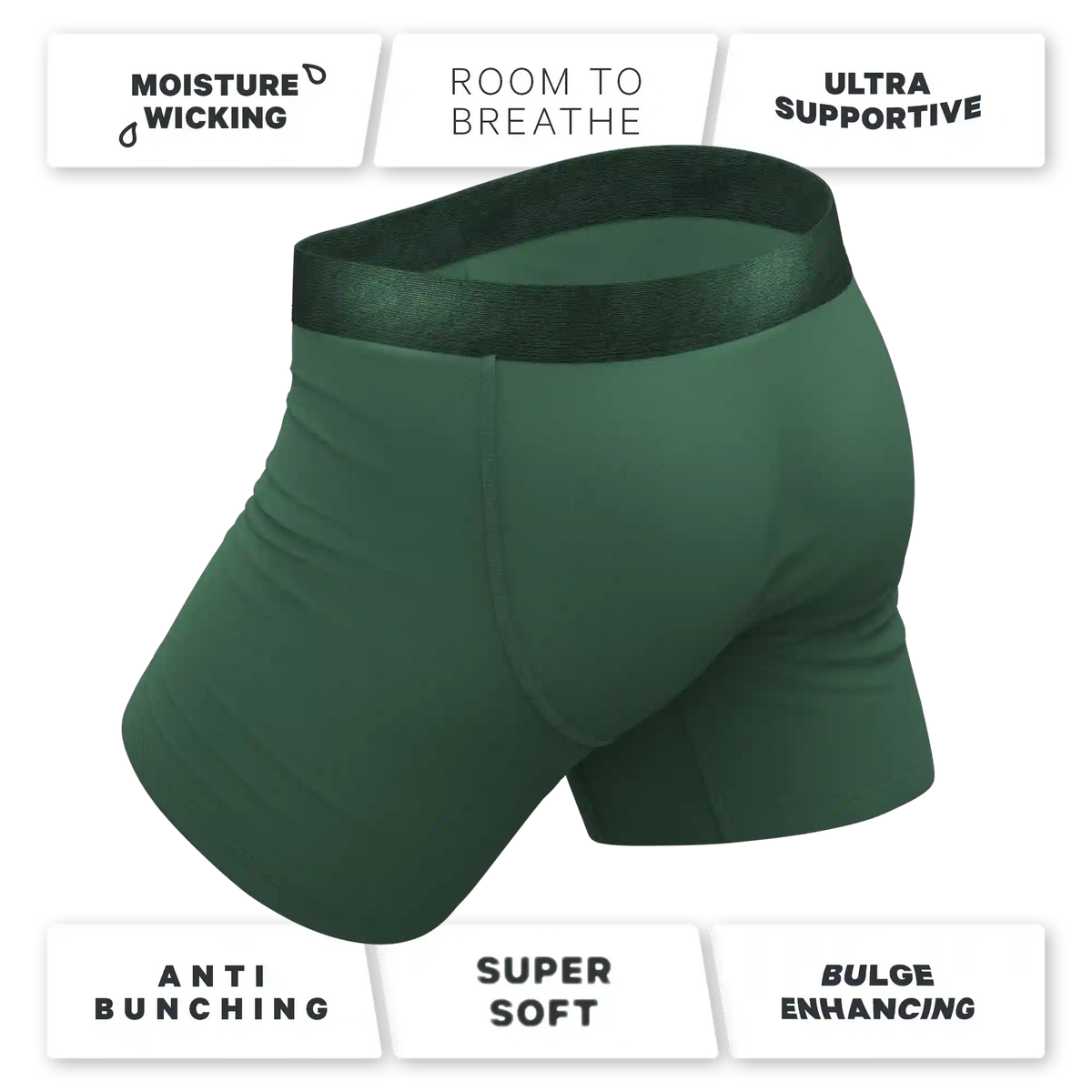 The Money Tree | Forrest Green Tonal Ball Hammock® Pouch Underwear With Fly