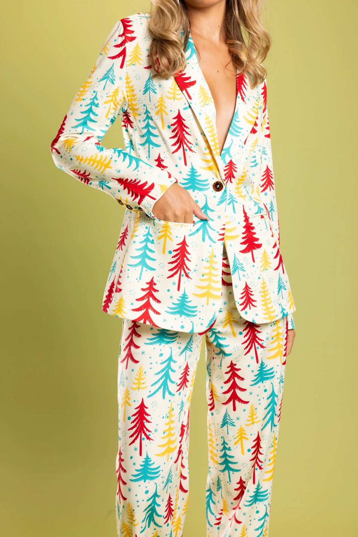 The Pine Tree Playgirl | Retro Christmas Trees Women's Suit