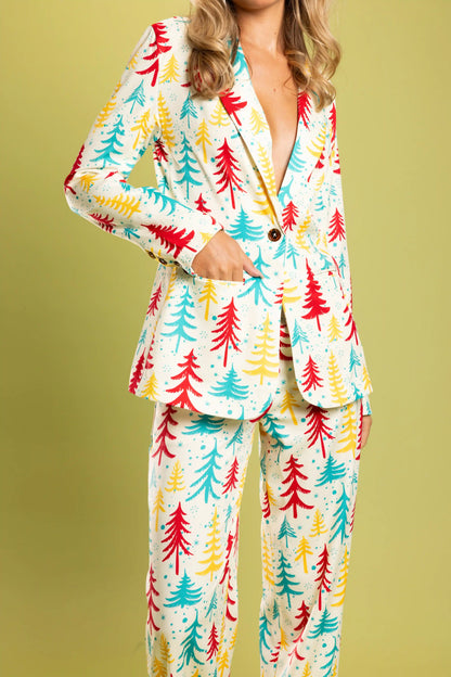 The Pine Tree Playgirl | Retro Christmas Trees Women's Suit