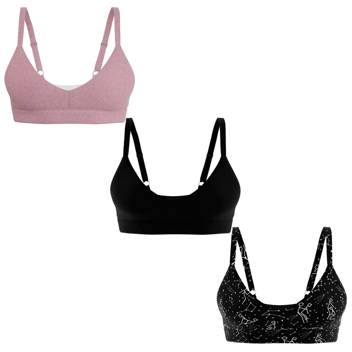 The Pink & Glow | Boob Hammock™ Plunge Bralette 3 Pack