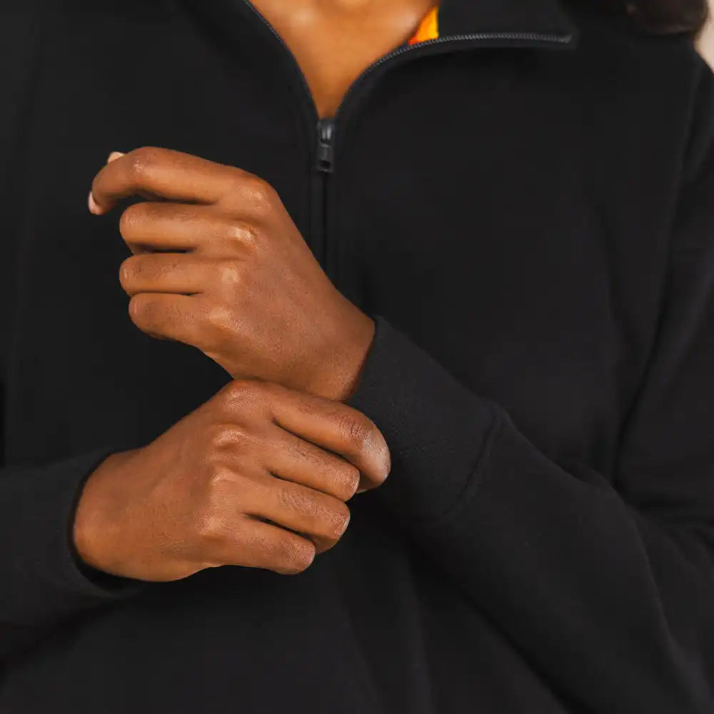 The Threat Level Midnight | Black Sexy Terry™ Women’s Half Zip