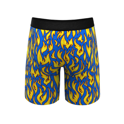 The Fire Crotch | Flames Ball Hammock® Boxer - Long Leg