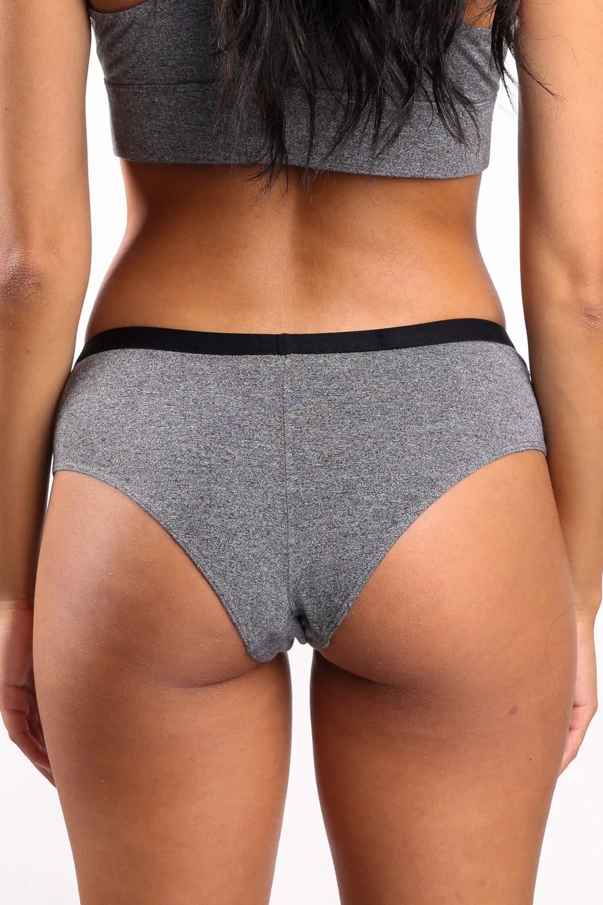 The Seattle Skyline | Black Marble Heather Cheeky Underwear