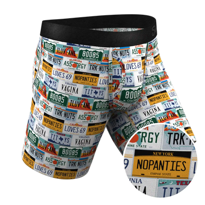 The DMV Catastrophe | License Plates Ball Hammock® Boxer - Long Leg