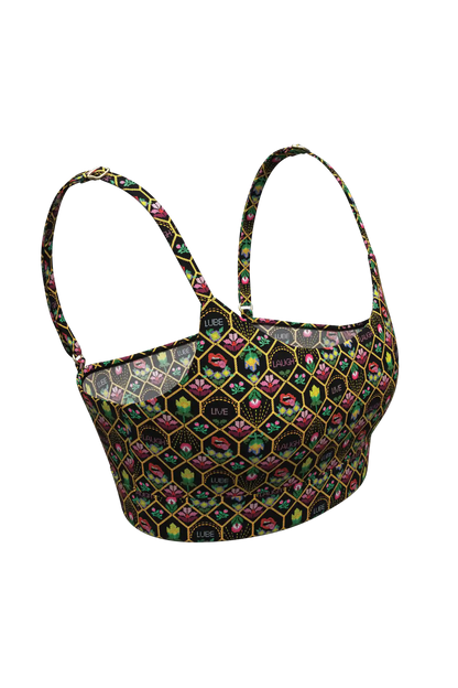 The Live Laugh Lube | Western Floral Pattern Boob Hammock™ Scoop Bralette
