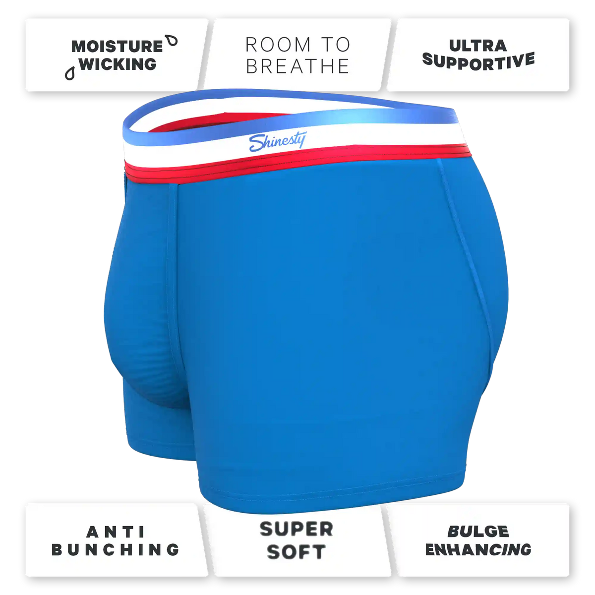 The Morning Glory | Blue with USA Waistband Ball Hammock® Pouch Trunks Underwear