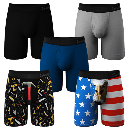 The Best Dad Pack | Long Leg Ball Hammock® Pouch Underwear With Fly 5 Pack