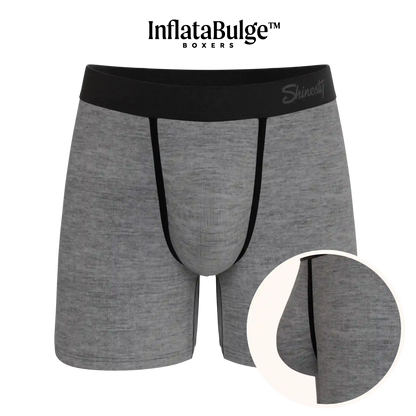 The Fog Horn | Light Heather Grey InflataBulge™ Pump Up Boxer Briefs