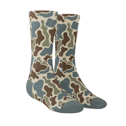 The Blender | Grey Duck Camo Heel Hammock™ Crew Socks