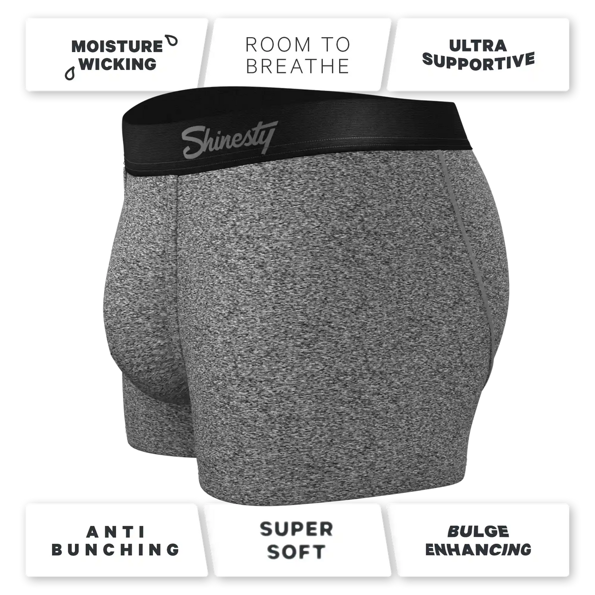 The Seattle Skyline | Black Marble Heather Ball Hammock® Pouch Trunk Underwear