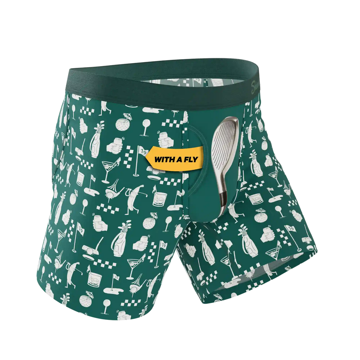 The Mulligan | Green Golf Ball Hammock® Pouch Underwear With Fly