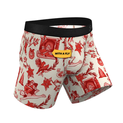 The Santa Slays | Christmas Toile Ball Hammock® Pouch Underwear With Fly
