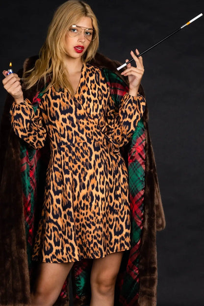 The Fastest Finishers | Leopard Print Wrap Dress