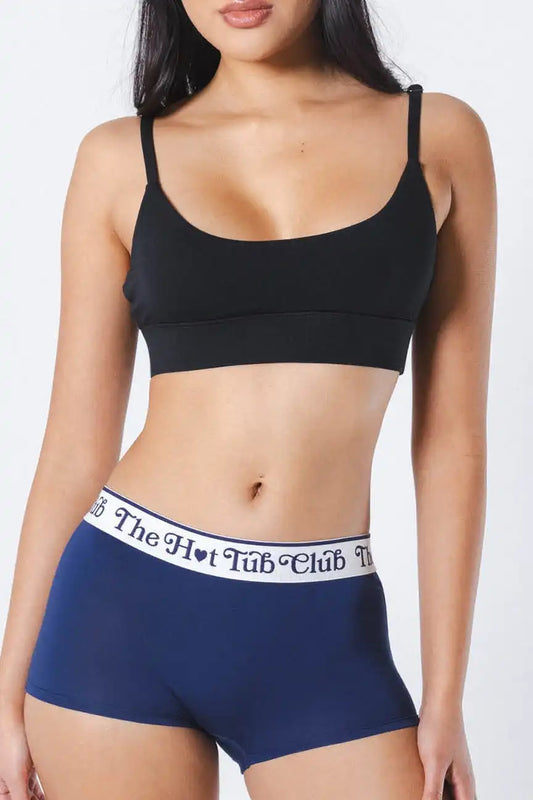 The Jet Set | Hot Tub Club Navy Boyshort Underwear with Waistband