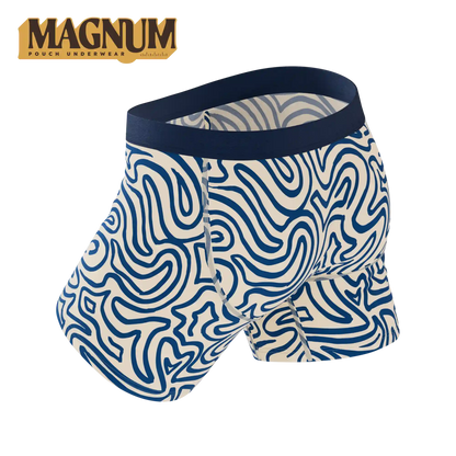 The Rio Grande | Abstract Navy Line Ball Hammock® Magnum Big Pouch Underwear