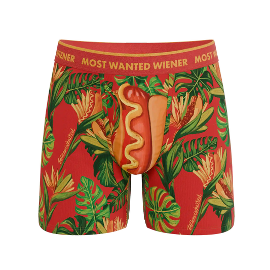 The Wiener In Paradise | Shinesty X Wienerschnitzel Tropical Ball Hammock® Magnum Big Pouch Underwear