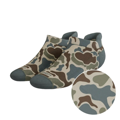 The Blender | Grey Duck Camo Heel Hammock™ Ankle Socks