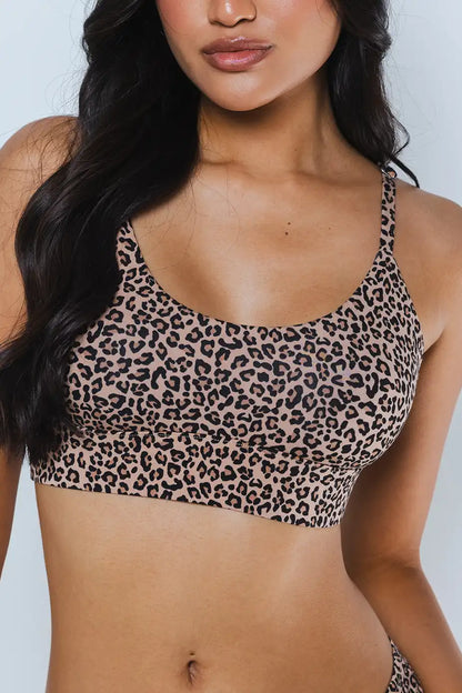 The Wild Cat | Leopard Print Boob Hammock™ Scoop Bralette