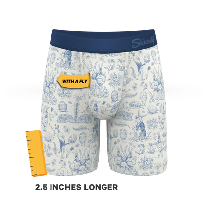 The Hot Cottontail | Easter Toile Ball Hammock® Boxer - Long Leg