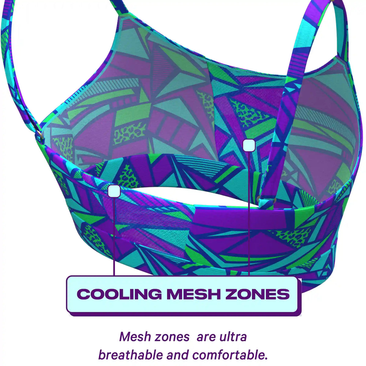 The Le Tootski | Retro Geometric paradICE™ Boob Hammock™ Cooling Bralette